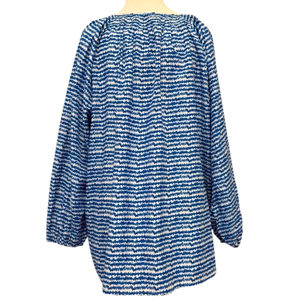 Tucker NYC The Classic Blouse Cobalt Sound Silk Cotton XL NWT - Picture 4 of 10